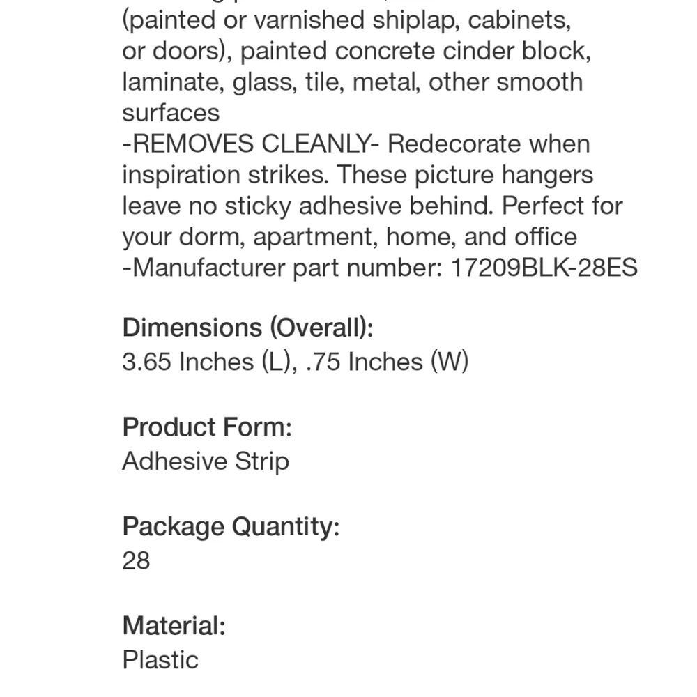 Command 28pc M/L Black Picture Hanging Strips